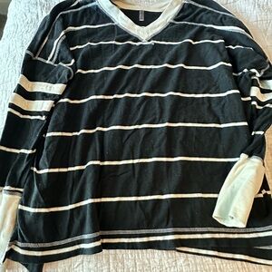 Free people movement Black and White Long Sleeve Top